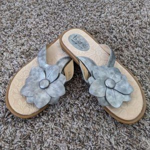 B.O.C Born leather flower flip flop